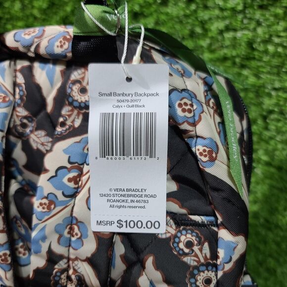 Vera Bradley Small Banbury Backpack / Calyx + Quill Black NWT main image 4